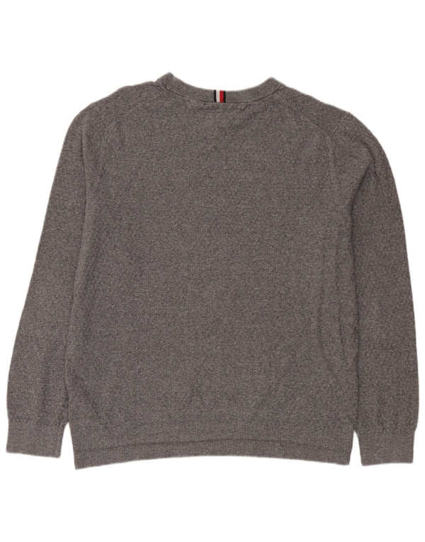 Maglione maglione girocollo da uomo Tommy Hilfiger 3XL cotone grigio