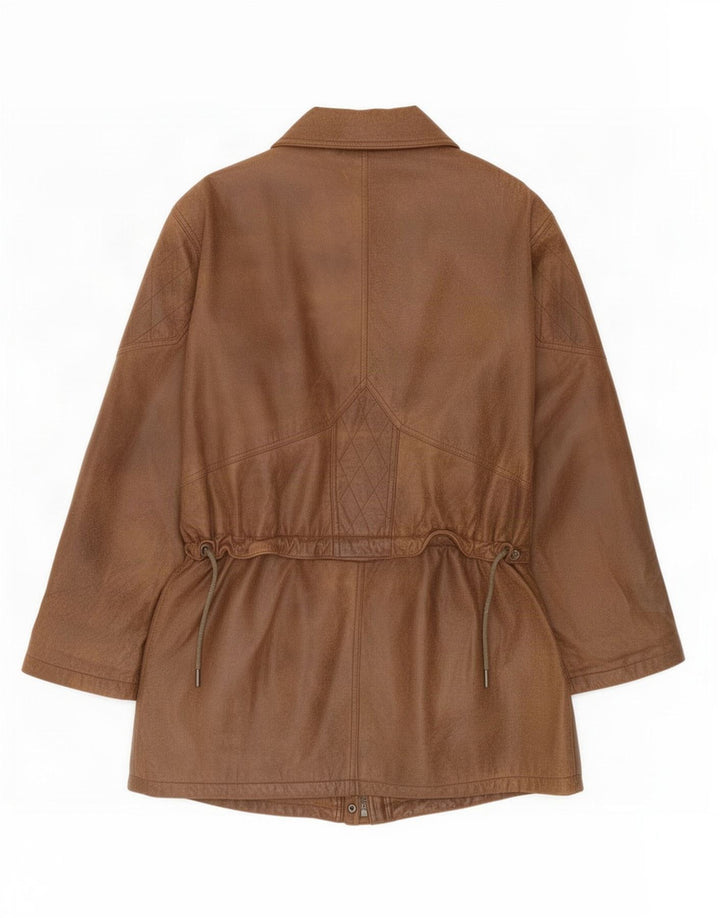 Cappotto in pelle vintage da donna EU 40 Marrone medio