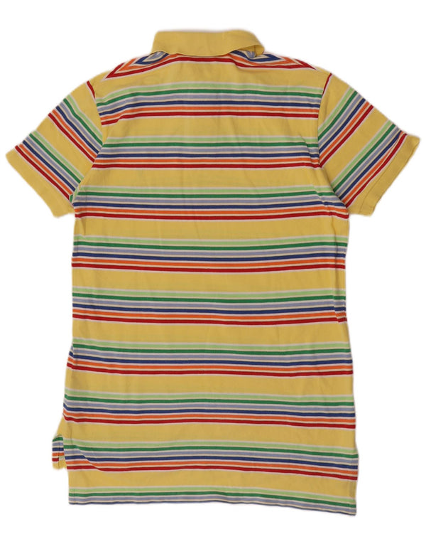Polo Ralph Lauren Mens Custom Fit Polo Shirt Medium Yellow Striped Cotton