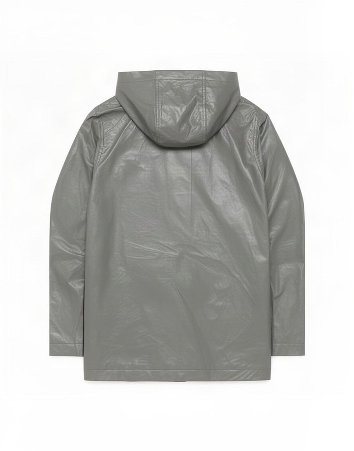 Topshop Giacca antipioggia da donna con cappuccio UK 8 Small Grigio Poliestere