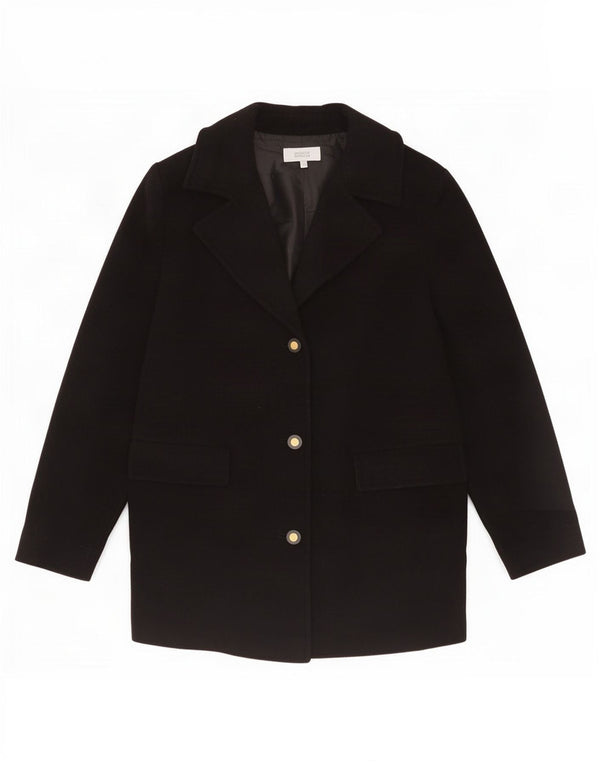 Giacca blazer a 3 bottoni da donna Marks & Spencer UK 18 XL lana nera