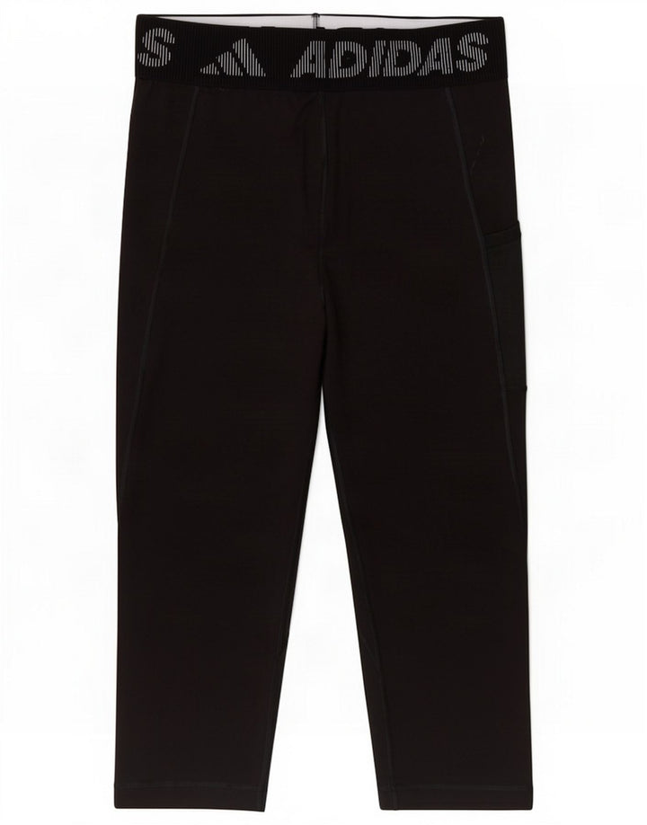 Adidas Leggings Capri grafici da donna UK 12/14 Medium Black Poliestere