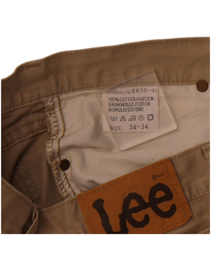 Pantaloni casual affusolati da uomo Lee W34 L34 in cotone beige