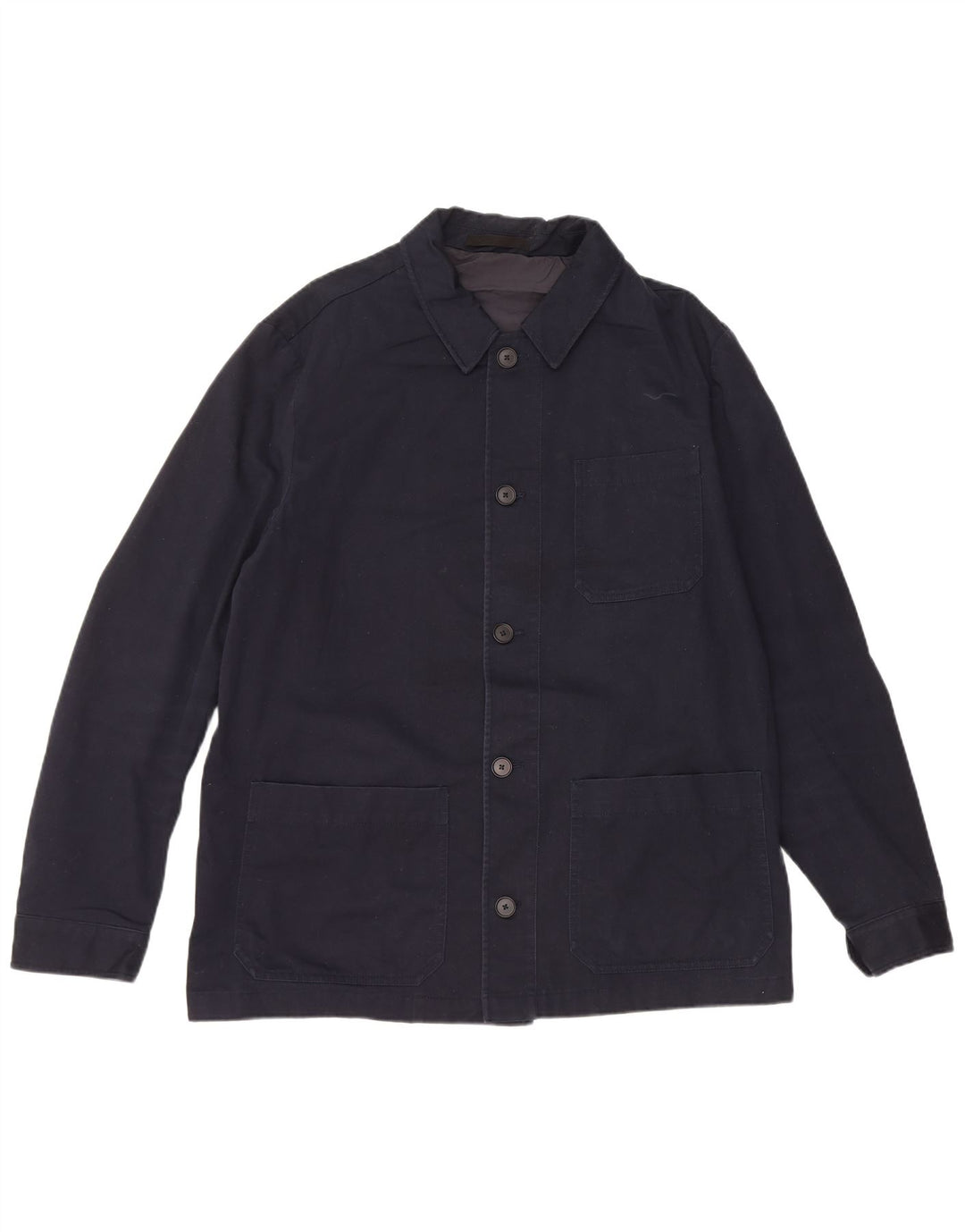 Giacca da uomo Massimo Dutti UK 40 Large in cotone blu navy