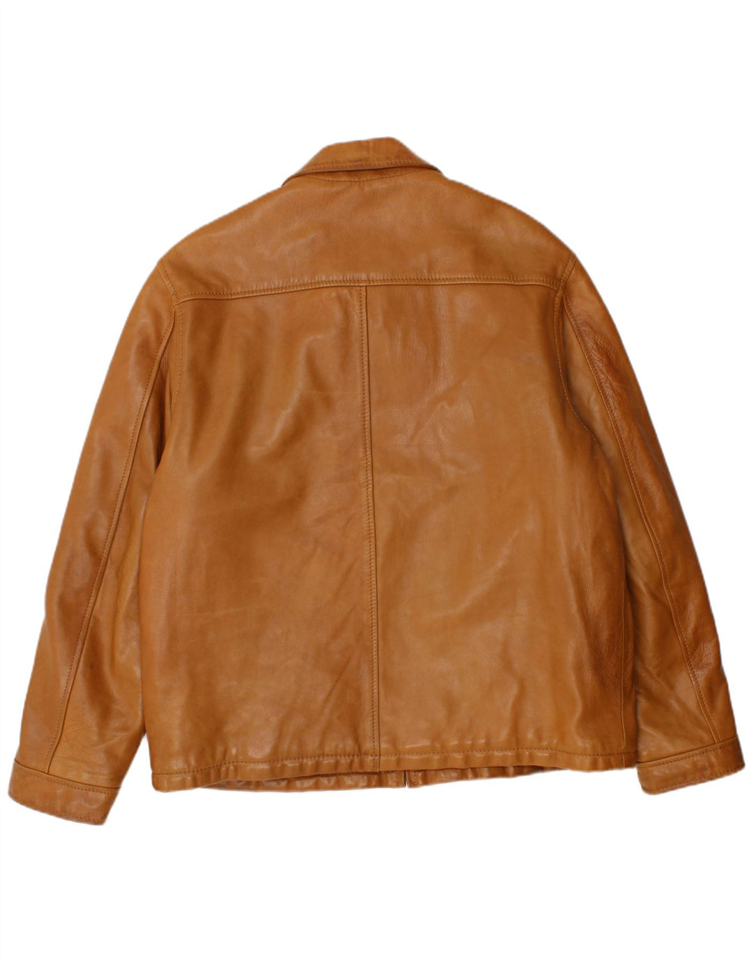 Giacca in pelle vintage da uomo UK 40 grande in pelle marrone