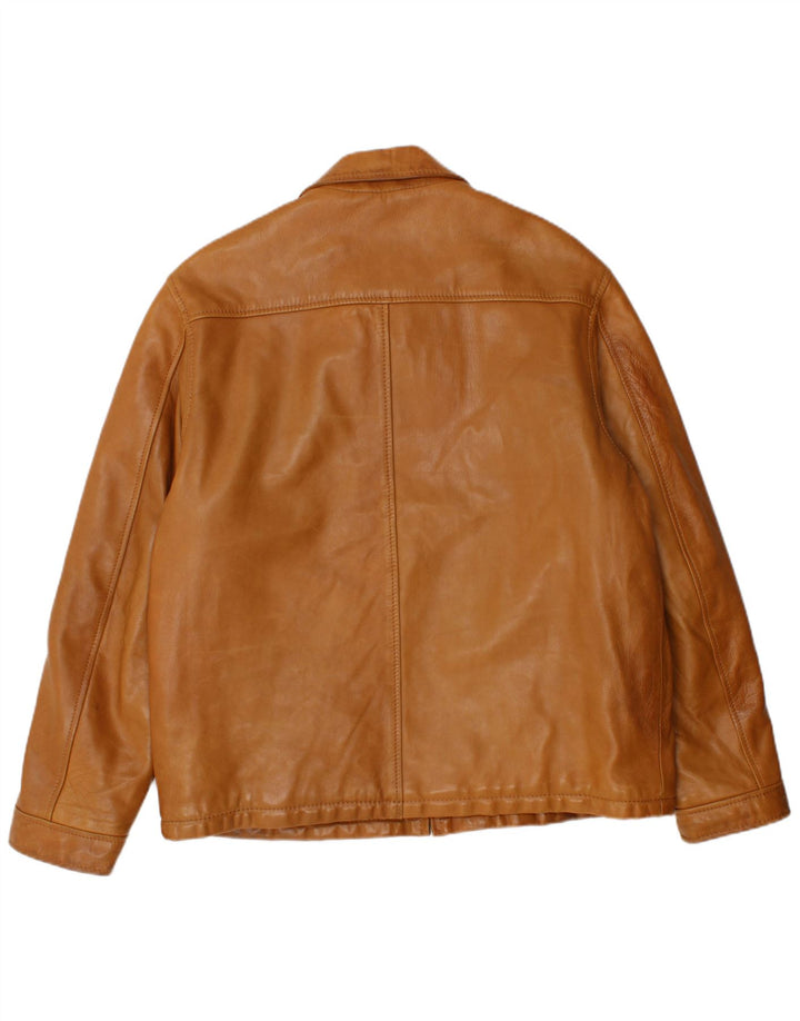 Giacca in pelle vintage da uomo UK 40 grande in pelle marrone