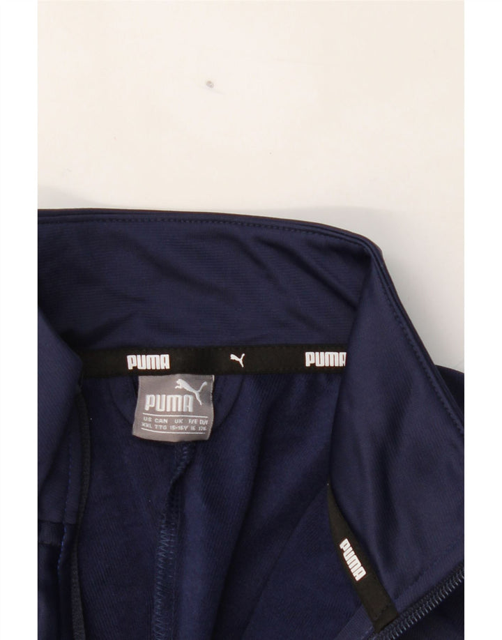PUMA Boys Graphic Tracksuit Top Jacket 15-16 Years  Blue Colourblock Vintage Puma and Second-Hand Puma from Messina Hembry 