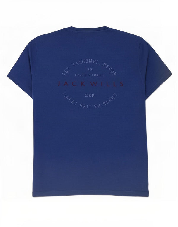T-shirt grafica da uomo Jack Wills Top in cotone blu medio