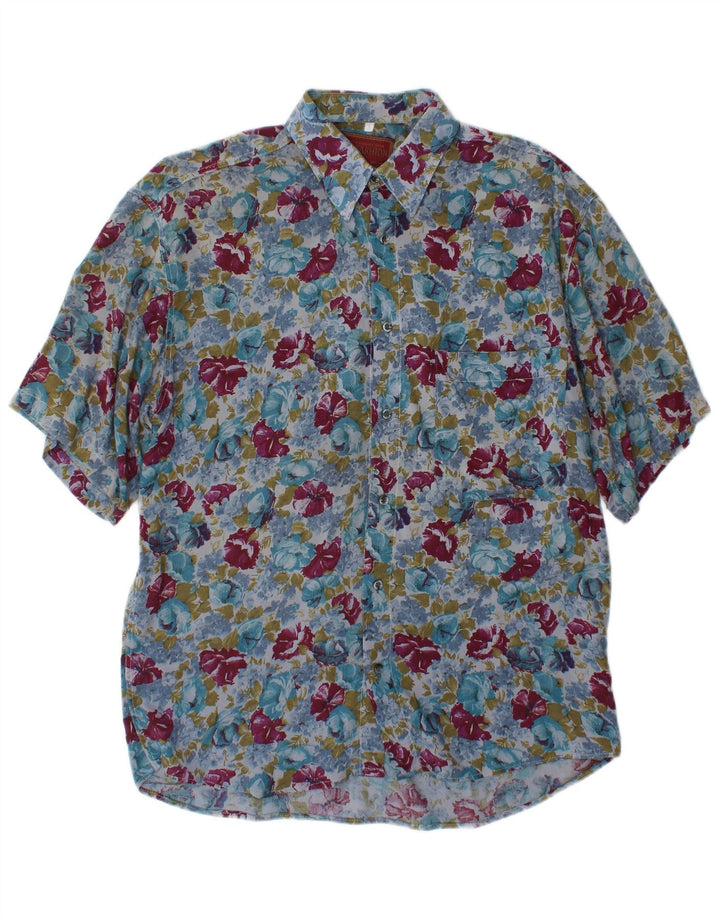 Camicia a maniche corte da uomo Mac Fashion piccola floreale multicolore