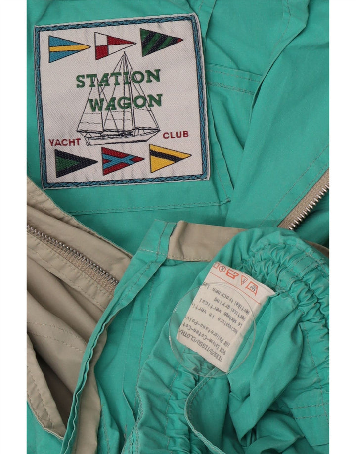 Giacca utilitaria vintage da uomo con cappuccio IT 48 Cotone grigio medio