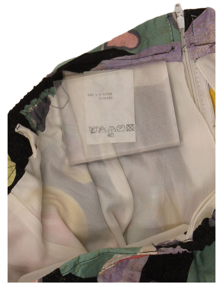 Gonna a pieghe vintage da donna EU 40 media W30 cuore multicolore