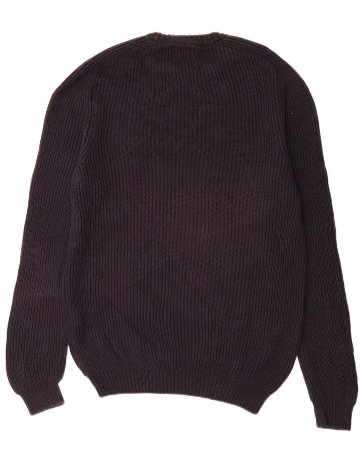 Maglione maglione girocollo da uomo Zara in cotone blu navy medio