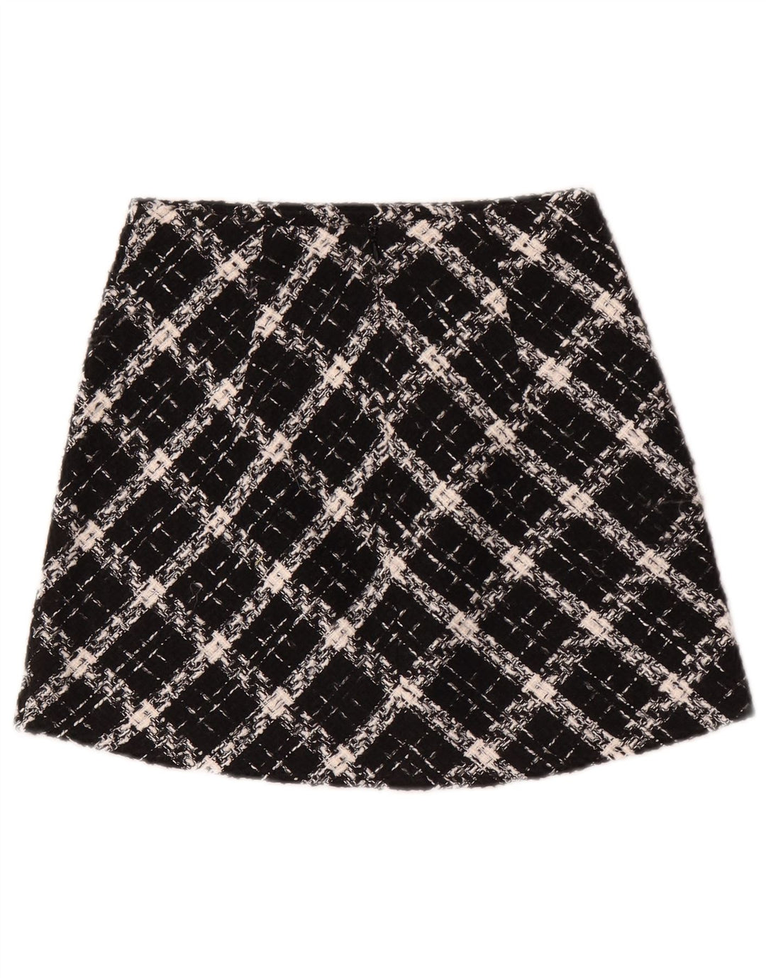 Minigonna Zara da donna XS W24 a quadri neri