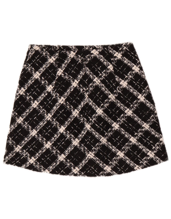 Minigonna Zara da donna XS W24 a quadri neri