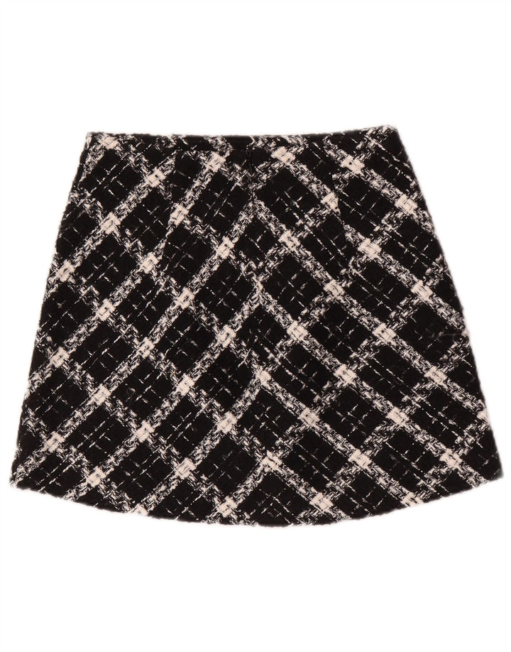 Minigonna Zara da donna XS W24 a quadri neri