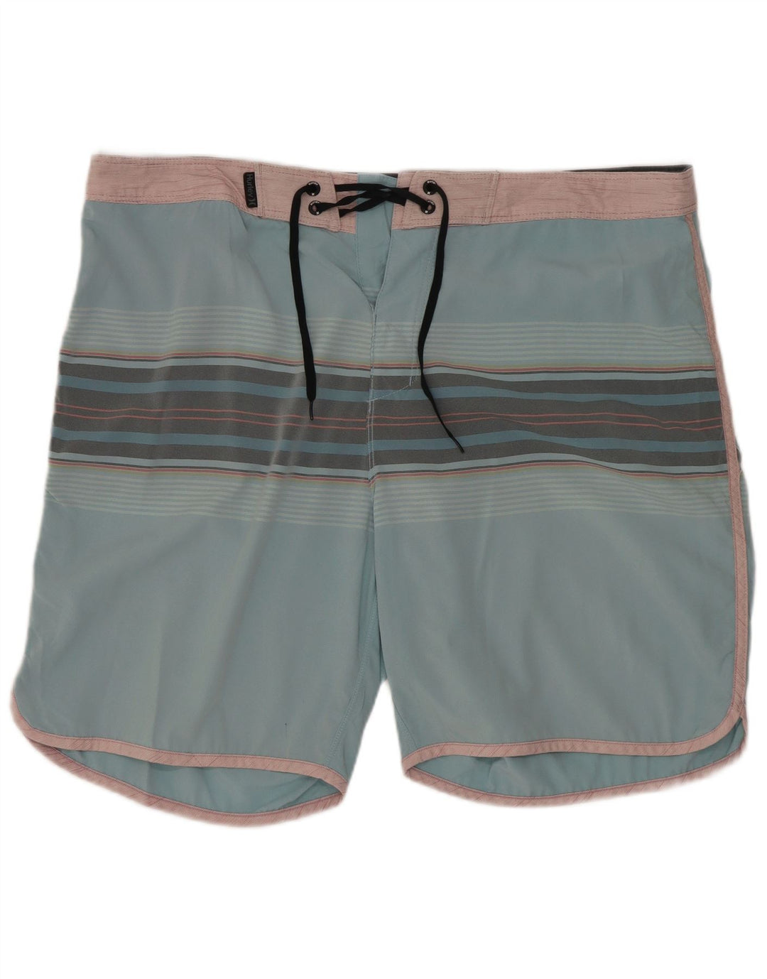 Pantaloncini da bagno da uomo Hurley, poliestere a righe grandi blu