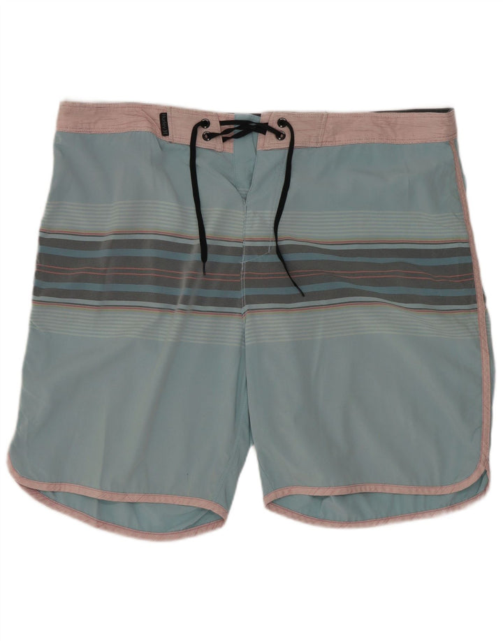 Pantaloncini da bagno da uomo Hurley, poliestere a righe grandi blu