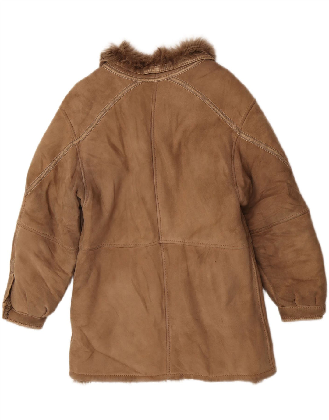 Giacca in shearling vintage da donna IT 44 Shearling beige medio