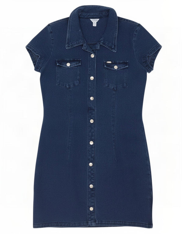 Abito in denim da donna Guess UK 14 grande cotone blu navy