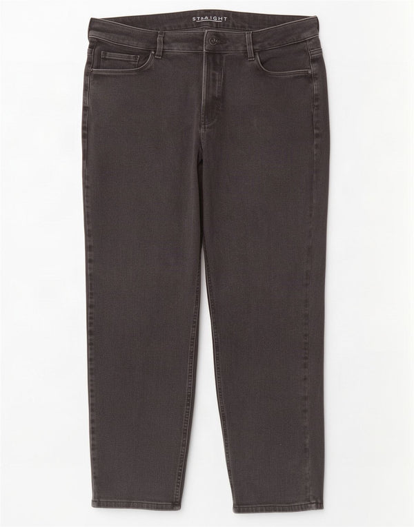 Marks & Spencer Womens Straight Jeans UK 20 2XL W36 L28 Grey Cotton