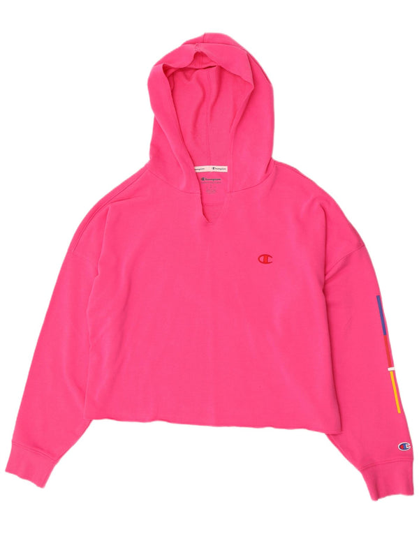 Maglione con cappuccio grafico oversize da donna Champion, taglia UK 16, grande rosa