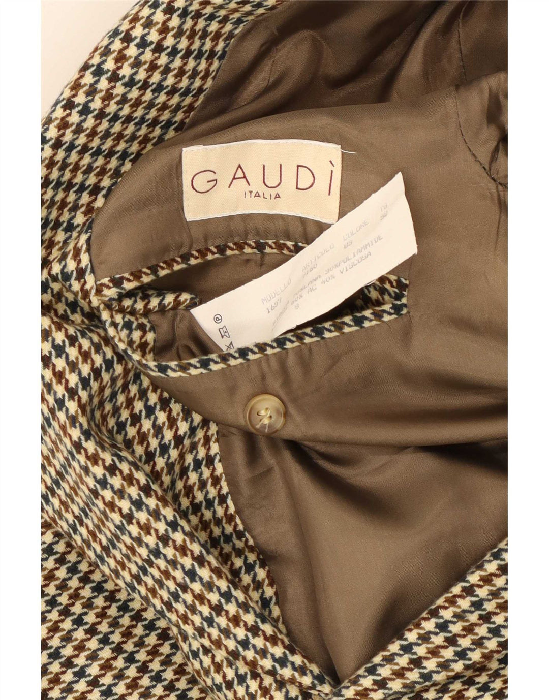 Gaudi Giacca blazer a 2 bottoni da uomo IT 52 XL Lana pied de poule marrone