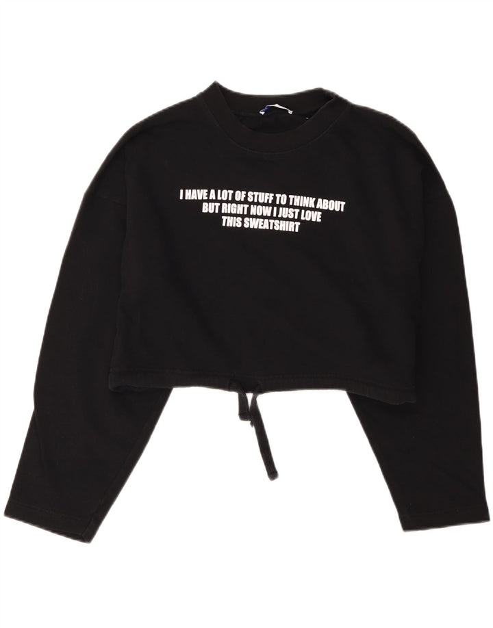 ZARA Womens Trafaluc Oversized Sweatshirt Jumper UK 14 Medium Black