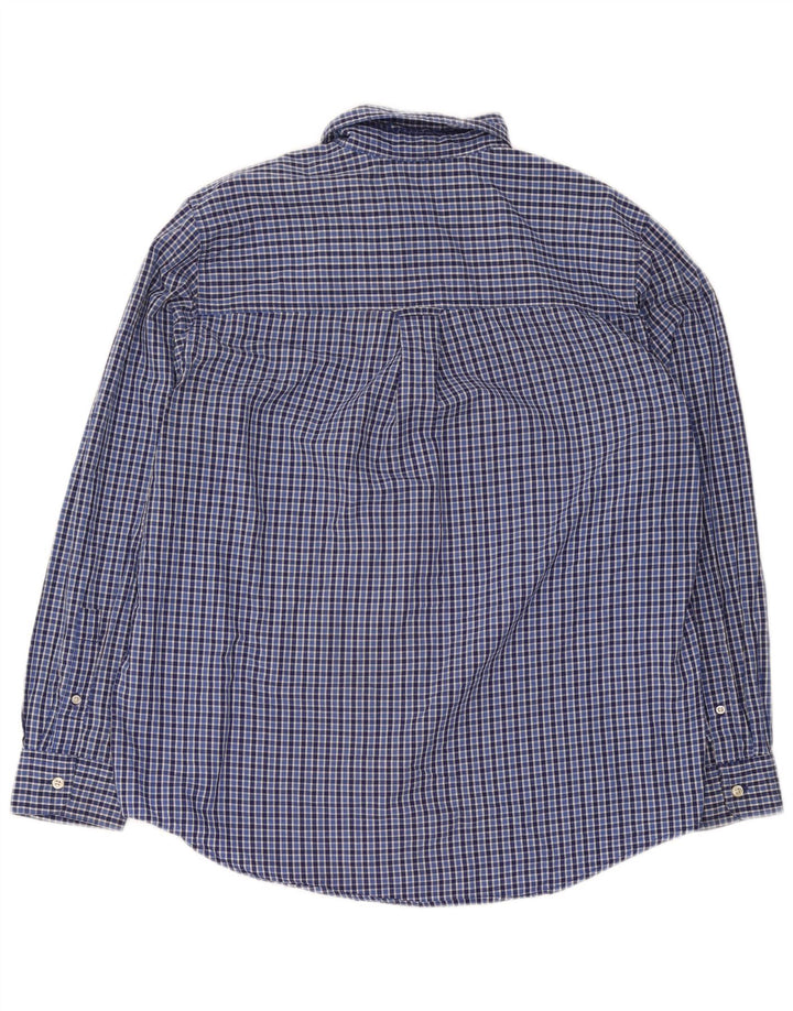 Chaps Camicia da uomo Easy Care, cotone a quadri blu grandi