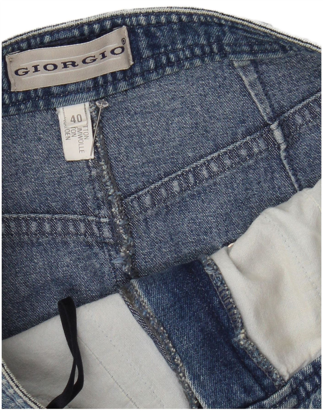 Gonna di jeans vintage da donna EU 40 media W28 cotone blu
