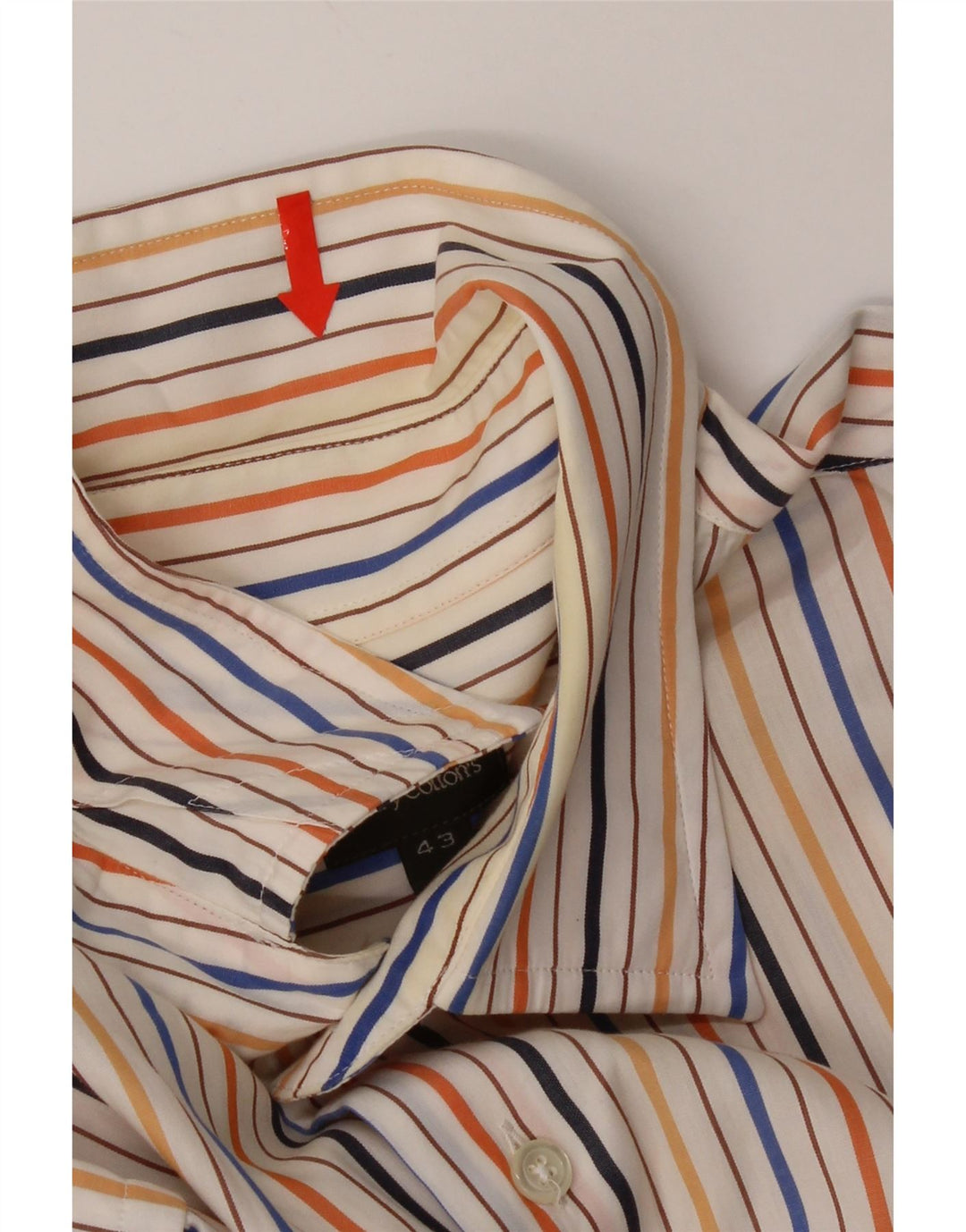 Camicia da uomo Henry Cottons taglia 43 grande cotone a righe multicolori