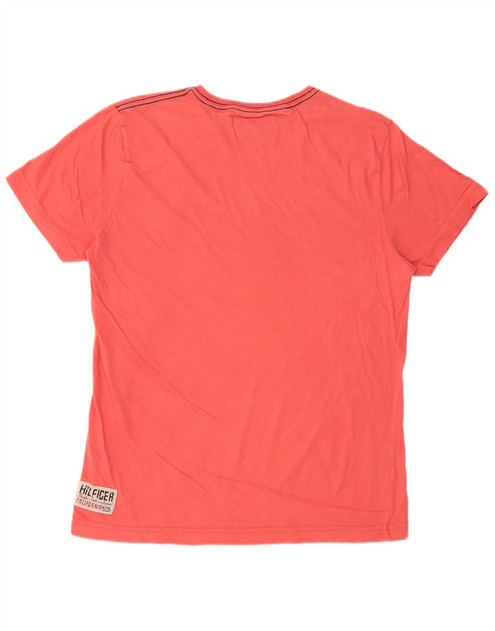 TOMMY HILFIGER T-shirt grafica da uomo Top in cotone rosa medio