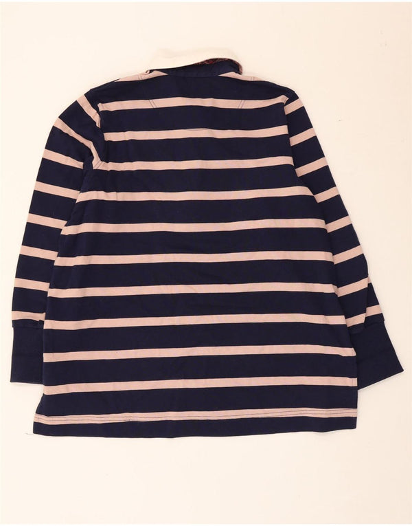 Polo da rugby da donna a maniche lunghe Joules UK 18 XL a righe blu navy