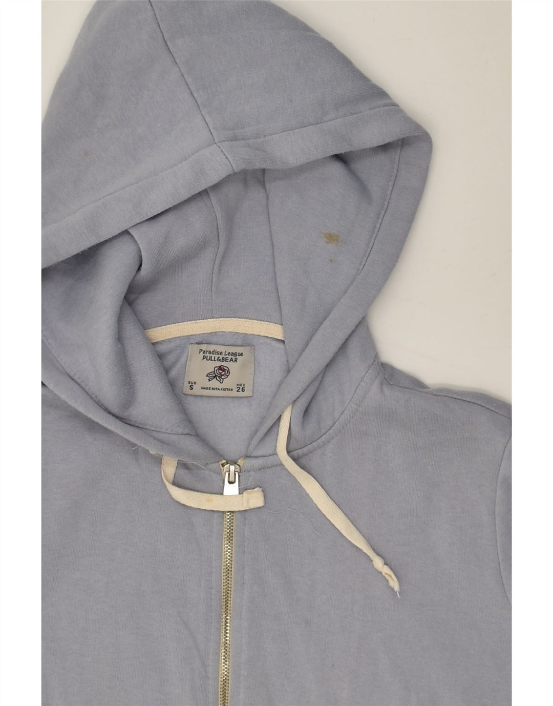 PULL & BEAR Womens Zip Hoodie Sweater UK 10 Small Grey Cotton | Vintage Pull & Bear | Thrift | Second-Hand Pull & Bear | Used Clothing | Messina Hembry 