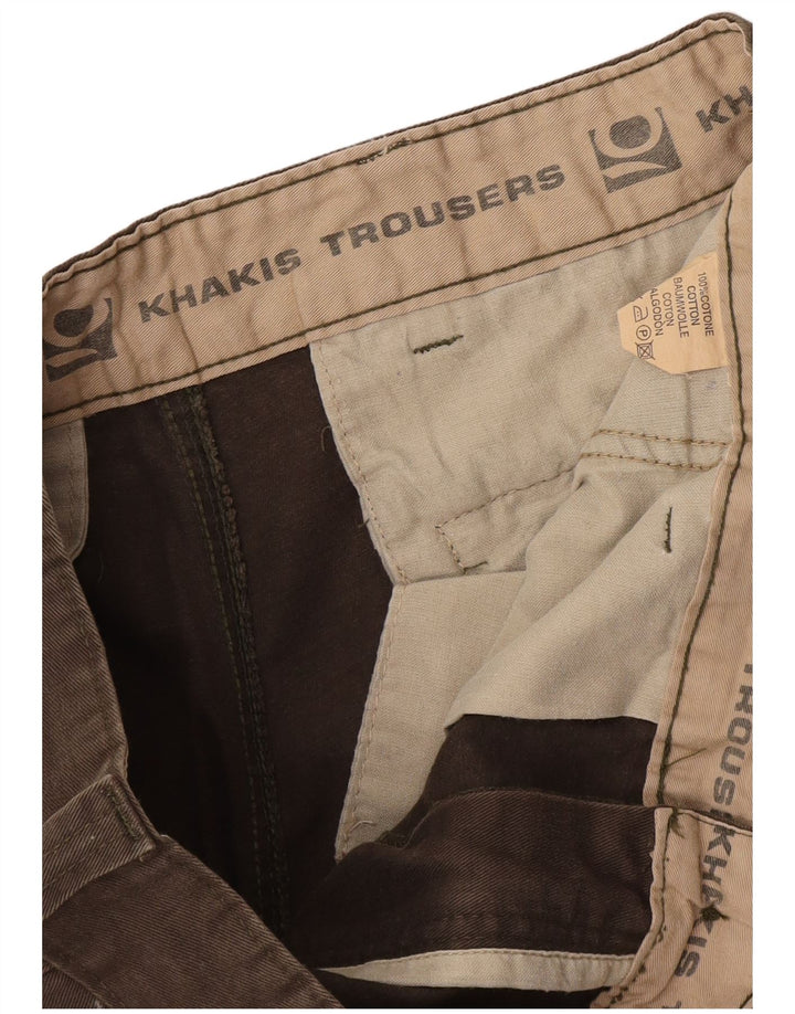 Pantaloni cargo dritti da uomo vintage W34 L30 in cotone kaki