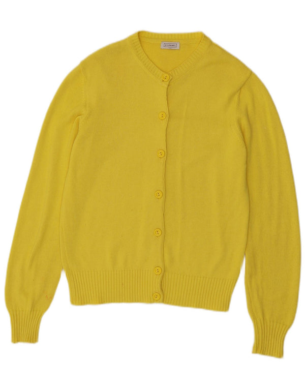 Maglione cardigan da donna Stefanel UK 12 cotone giallo medio