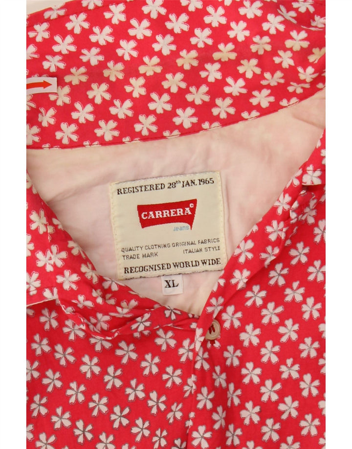 Camicia a maniche corte da uomo Carrera XL rossa floreale