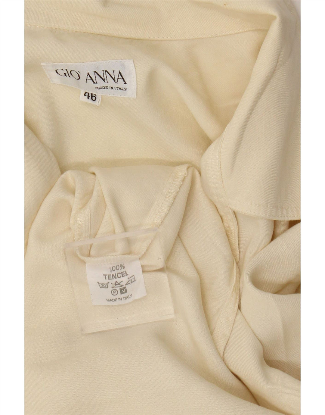 Camicia Donna Gio Anna IT 46 Large Tencel Bianco Sporco