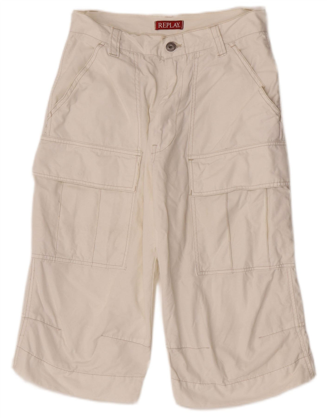 Pantaloncini cargo da uomo Replay W28 piccoli bianchi