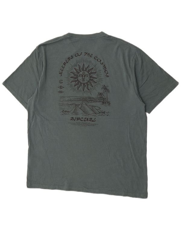 T-shirt grafica da uomo con vestibilità rilassata Rip Curl Top XL in cotone verde