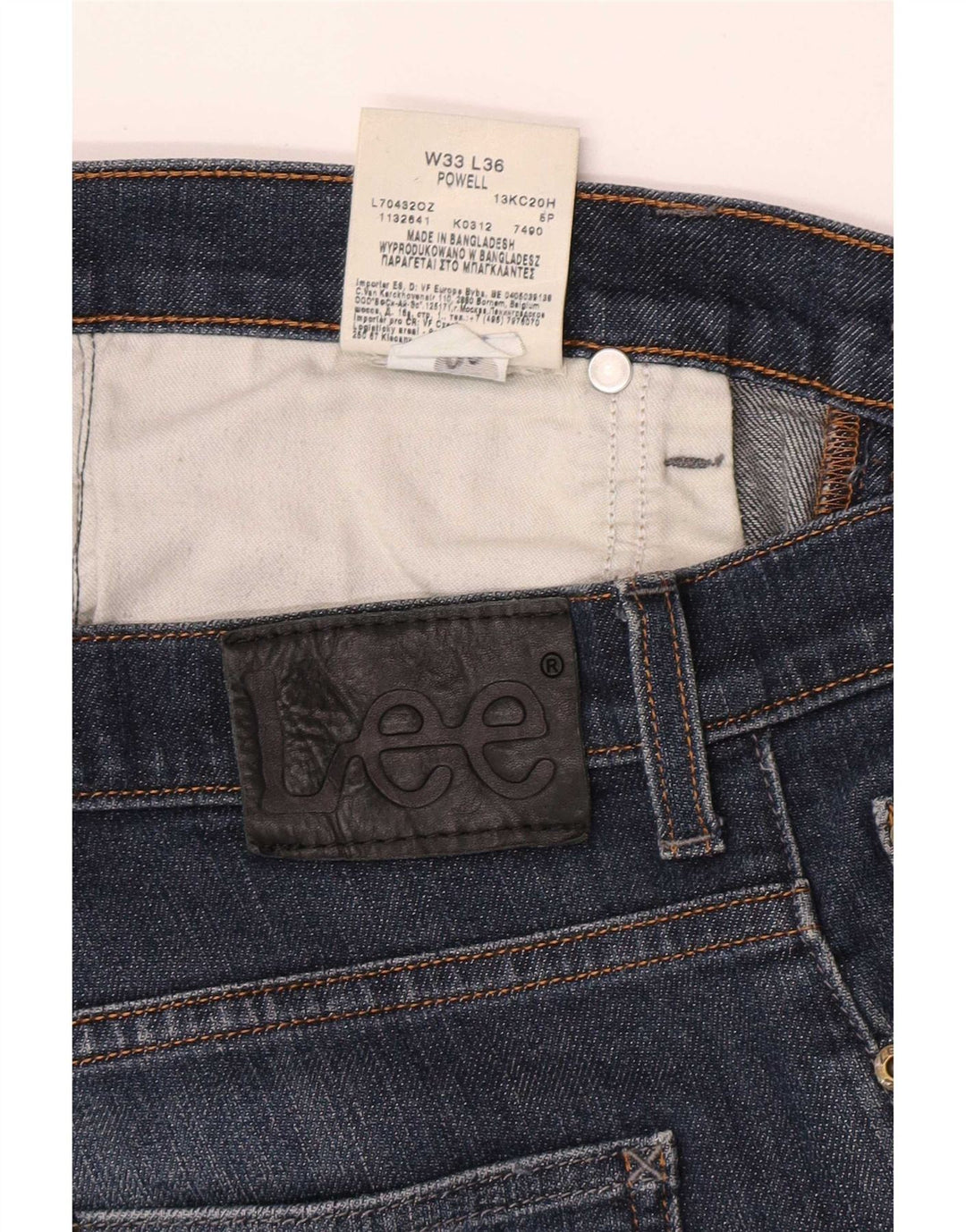 Jeans dritti da uomo Lee Powell W33 L30 cotone blu