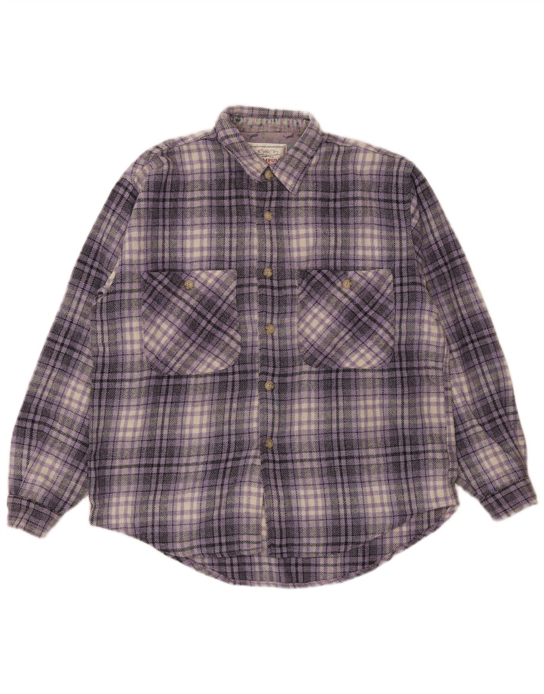 Camicia da uomo in flanella Wampum XL a quadri viola