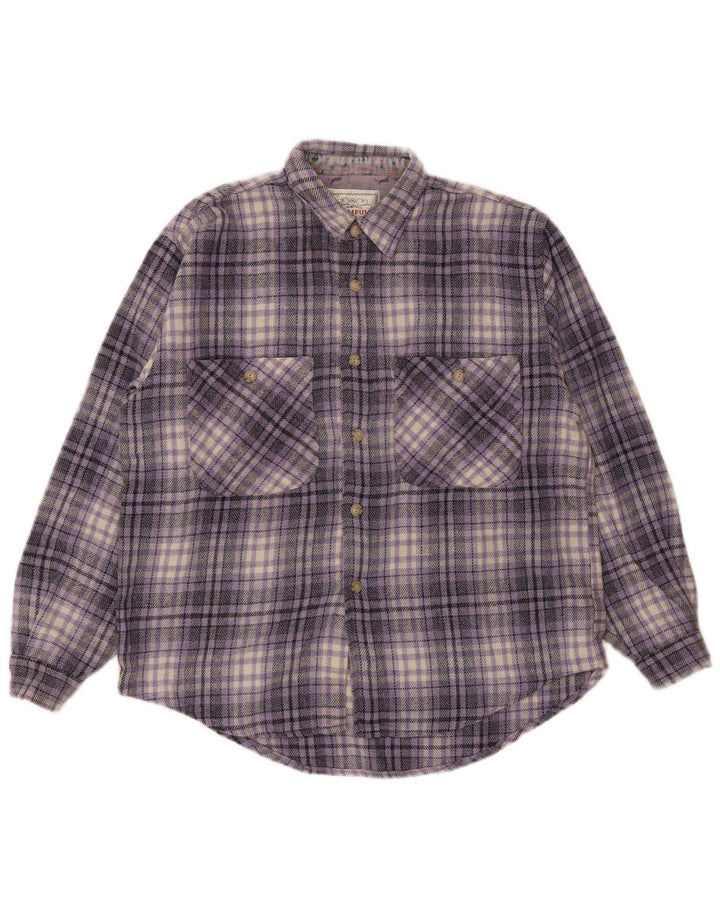 Camicia da uomo in flanella Wampum XL a quadri viola