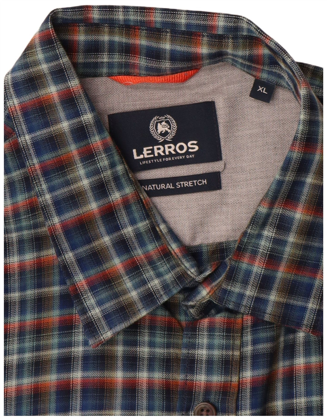 Camicia elasticizzata da uomo Lerros XL a quadri blu navy