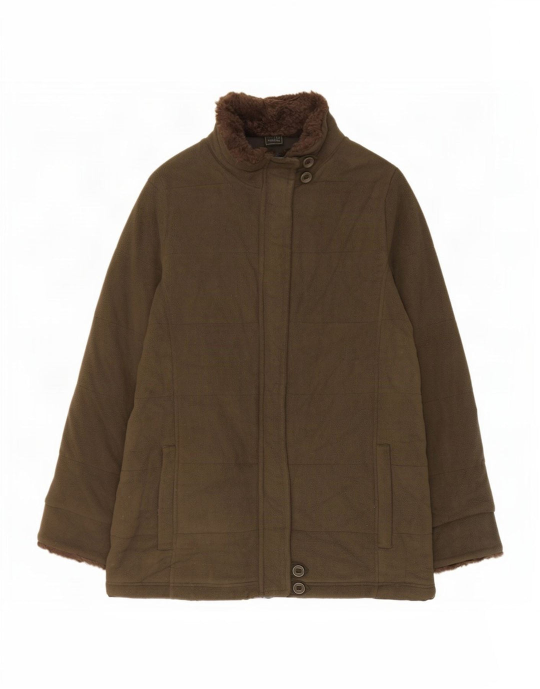 Giacca in pile da donna Marks & Spencer UK 12 Poliestere verde medio