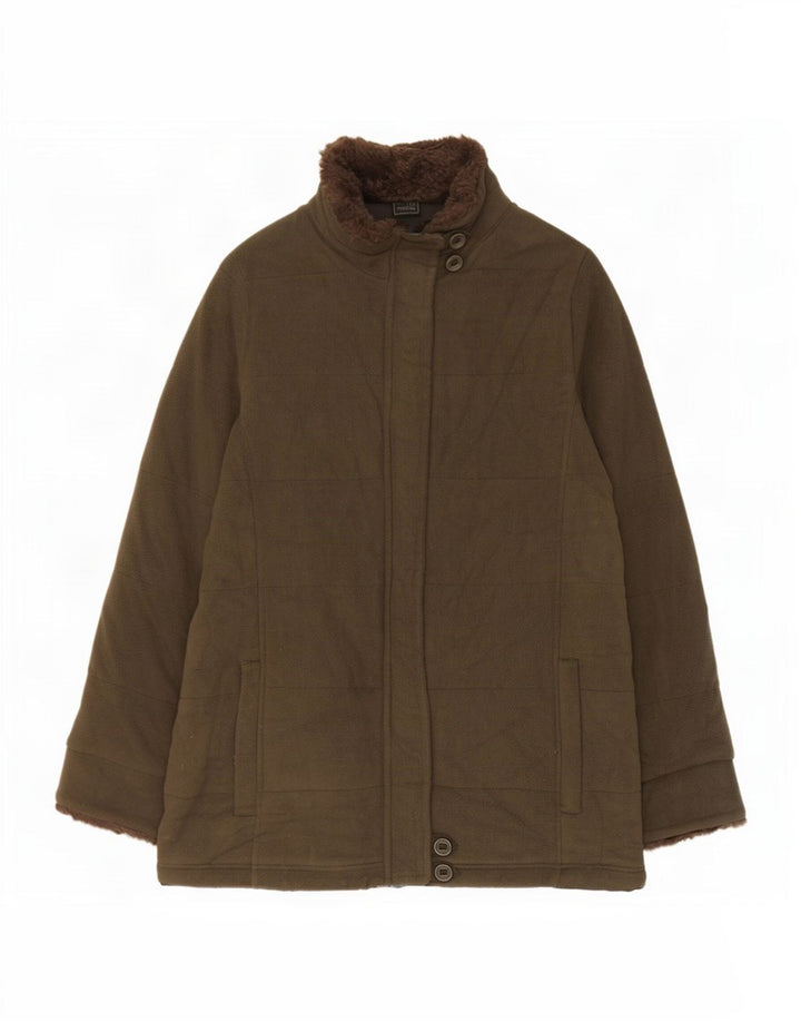 Giacca in pile da donna Marks & Spencer UK 12 Poliestere verde medio