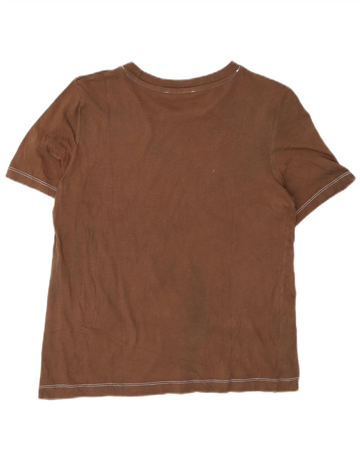 T-shirt Zara da donna Top UK 10 piccola marrone