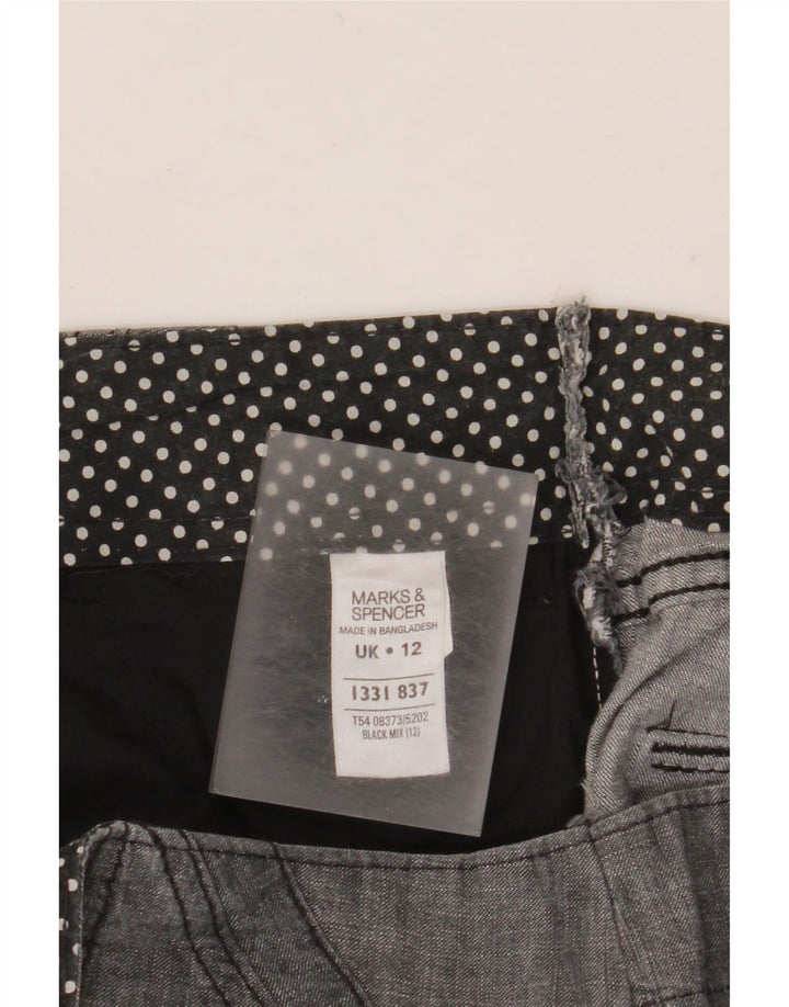 Pantaloncini chino da donna MARKS & SPENCER UK 12 medi W30 cotone nero