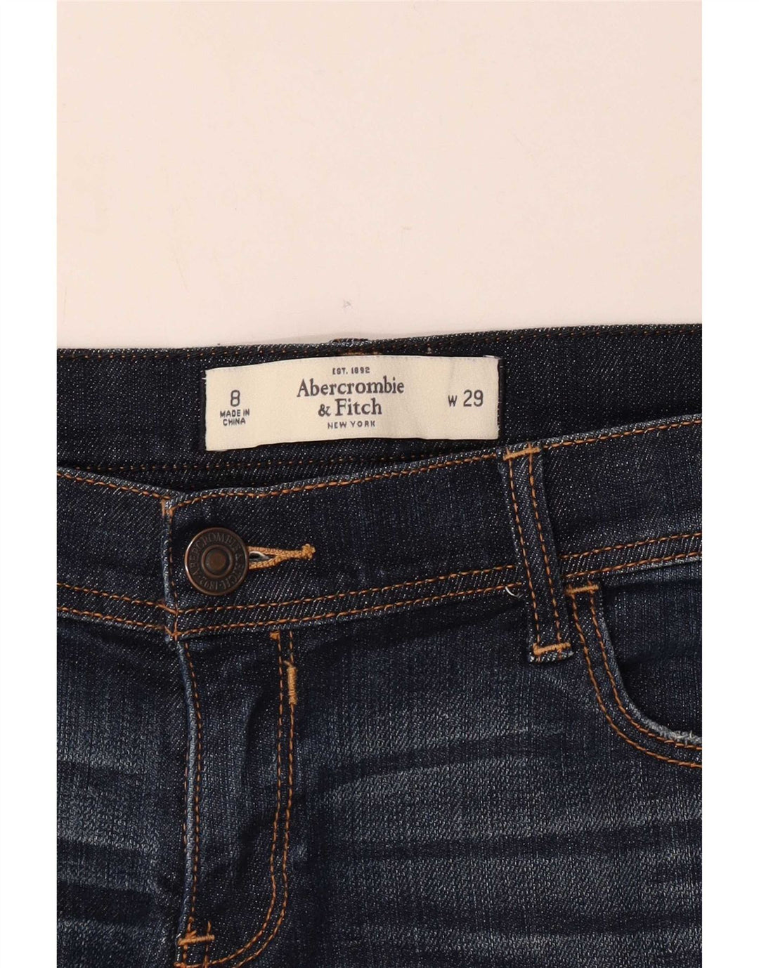 Pantaloncini di jeans da donna Abercrombie & Fitch US 8 medi W29 blu navy