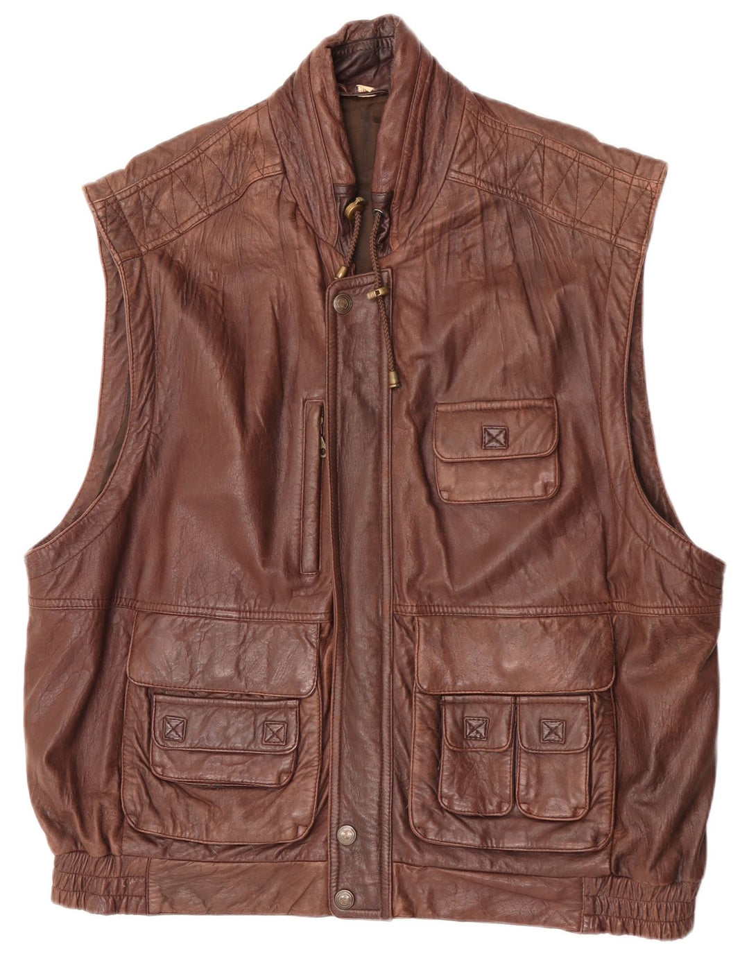 Gilet in pelle da uomo Forster EU 60 5XL Marrone
