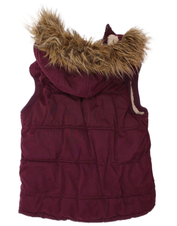 Gilet imbottito con cappuccio per ragazze Fat Face 10-11 anni in poliestere viola